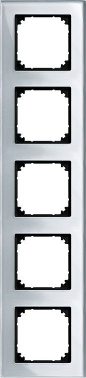 Merten 489560 Echtglasrahmen 5-fach, M-PLAN, Diamantsilber