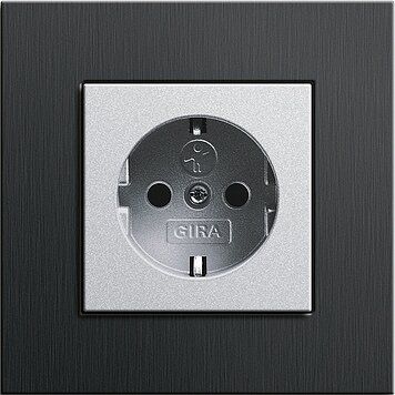 Gira 0212126 Abdeckrahmen 2-fach, Gira Esprit, Aluminium schwarz (eloxiert)