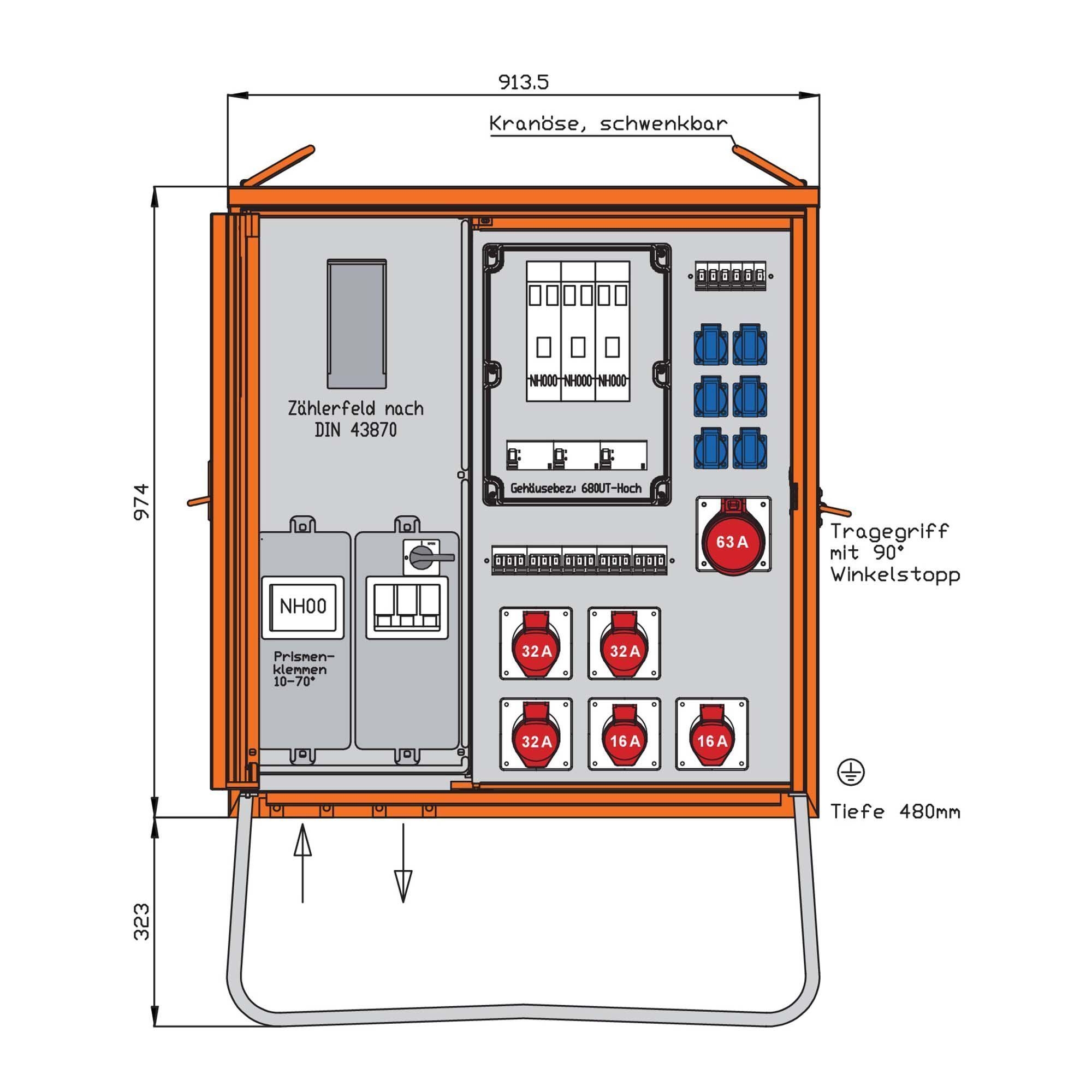 Walther Electric WAV0251R1 Anschlussverteiler 69kVA
