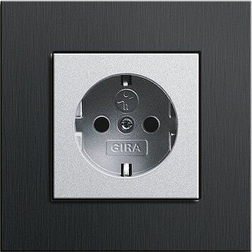 Gira 0211126 Abdeckrahmen 1-fach, Gira Esprit, Aluminium schwarz (eloxiert)