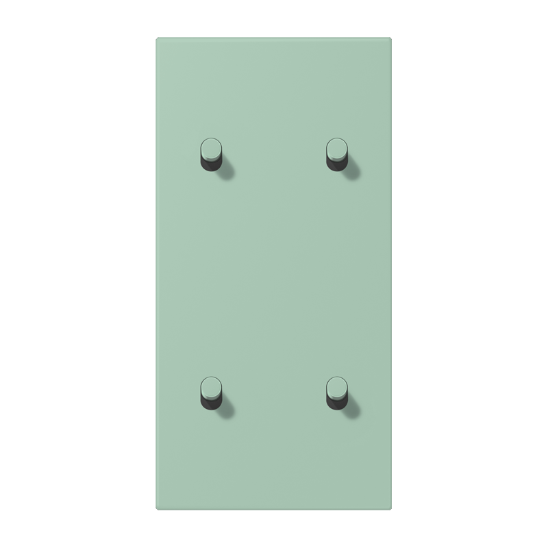 Jung LC12-25R0217 Abdeckung mit Kipphebel "Zylinder", 2 x 2 Kipphebel, senkrecht, vert anglais clair