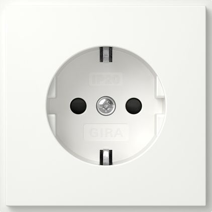 Gira 445366 Schutzkontakt-Steckdose mit erhöhtem Berührungsschutz (Safety Plus) (IP20), Gira TX_44, reinweiß