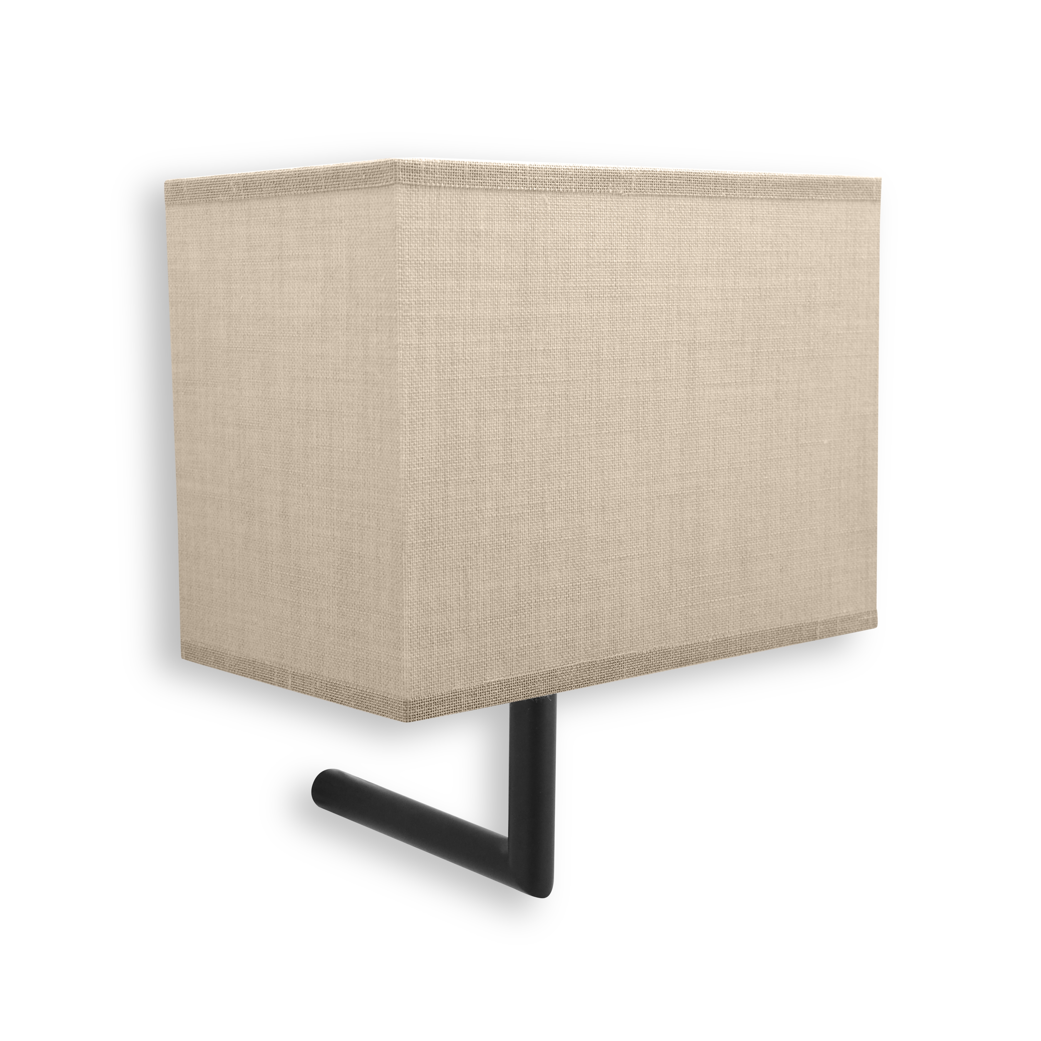 qles LSE1705 Lampenschirm, Natur-Beige, rechteckig, Leinen-Bezug