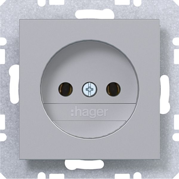 Hager WAS5100TA Steckdose ohne Schutzkontakt, Steckklemmen, A.x/C.x, titan matt