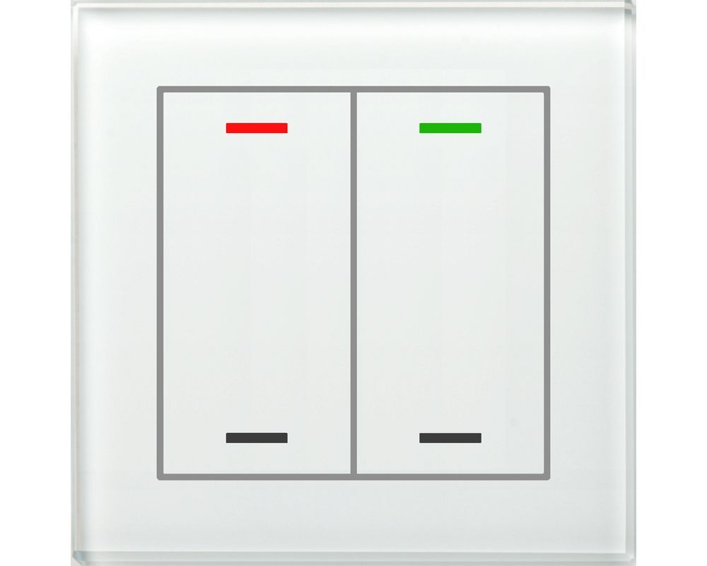 MDT GTL-200W.02S KNX Glastaster II Light 2-fach, RGBW, Weiß, Neutral
