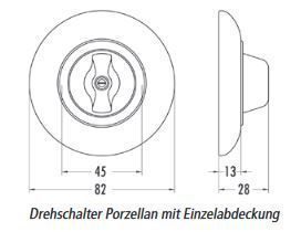 THPG 173085 Einzelabdeckung Porzellan, weiß