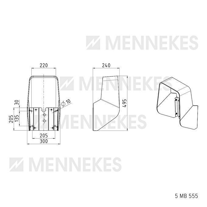 Mennekes 18555 Edelstahl-Schutzdach für AMTRON® zur Wandmontage