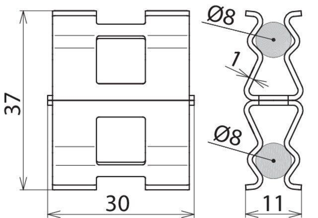 Dehn 308 135 Bewehrungsklemme DEHNclip® 8/8mm