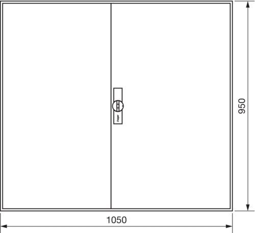 Hager ZB24W, univers Z Leerschrank m. Tür IP54, H=950mm, 4 Felder