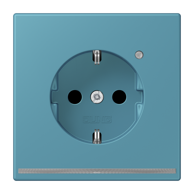 Jung LC1520OLNW212 Schutzkontakt-Steckdose mit LED-Orientierungslicht, Safety+, Les Couleurs® 32031, céruléen vif