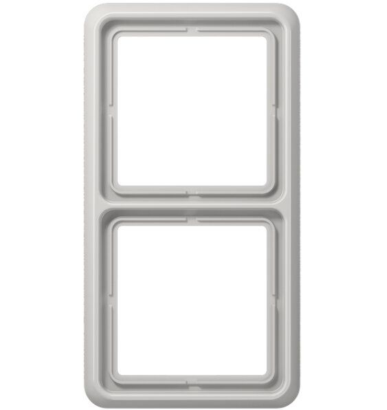 Jung CD582LG Rahmen 2-fach, senkrechte und waagerechte Montage, Duroplast, CD 500, lichtgrau