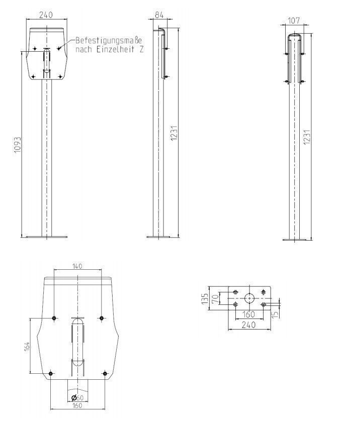 Mennekes 18592 Edelstahl-Standfuß für AMTRON®