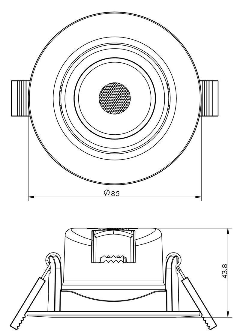 Deko-Light 565386 Einbaustrahler, SMD-68-230V, DIM, 3000K, rund, 220-240 V/AC, 50 / 60 Hz, IP 20, verkehrsschwarz