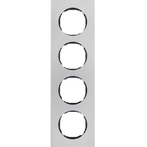 Berker 10142614 Rahmen 4-fach, flach, R.8, Edelstahl matt