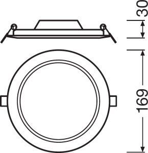 LEDVANCE Downlight flach 12W Ø155mm, kaltw., nicht dimmbar