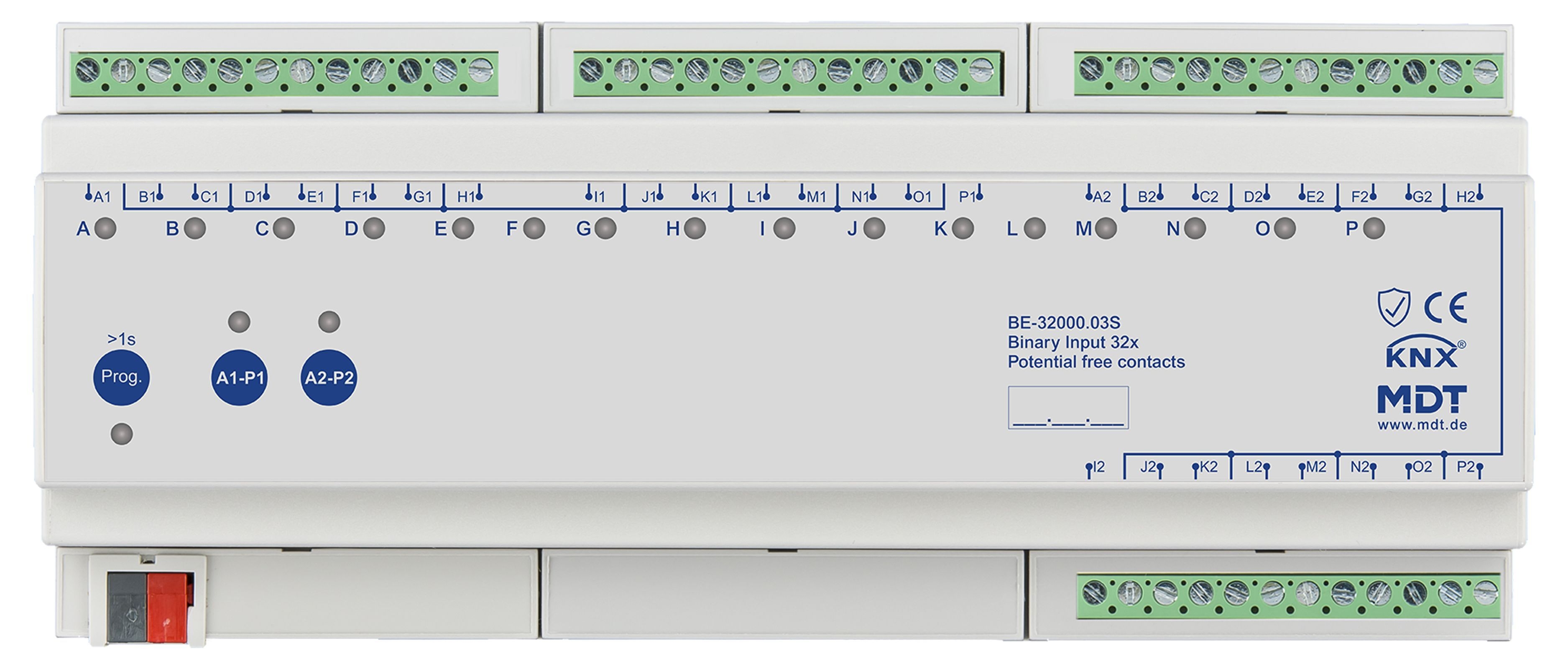 MDT BE-32000.03S KNX Binäreingang 32-fach, 12TE REG, Ausführung potentialfrei
