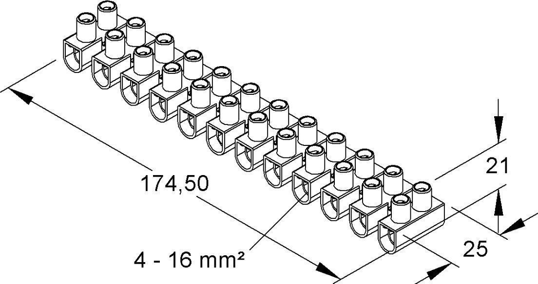 Kleinhuis 135.3 Lüsterklemme  4 - 16 mm², 12polig