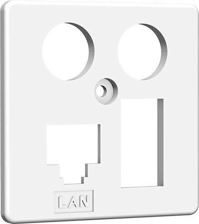 Homeway Zentralplatte HAXHSE-G0401-C024 für LAN/TAE-Modul 50x50mm