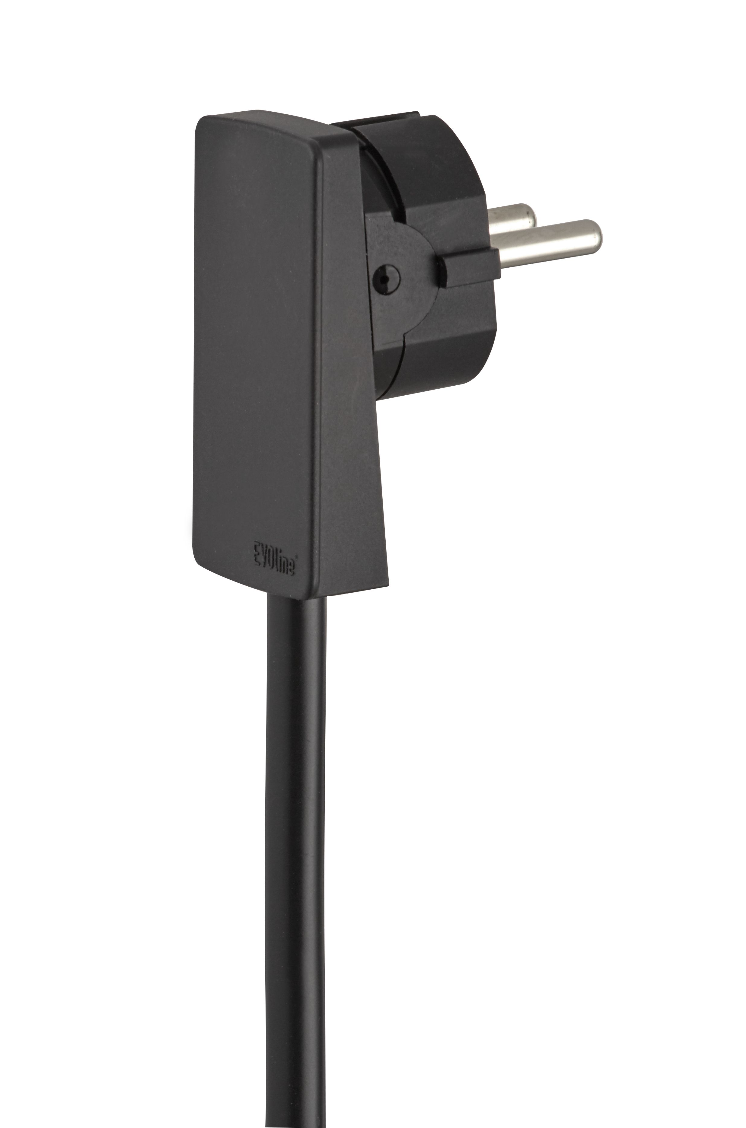 EVOline® 151200152100 PlugMini Fix flacher Schutzkontakt-Stecker mit Anschlußkabel, Buchse GST18, schwarz