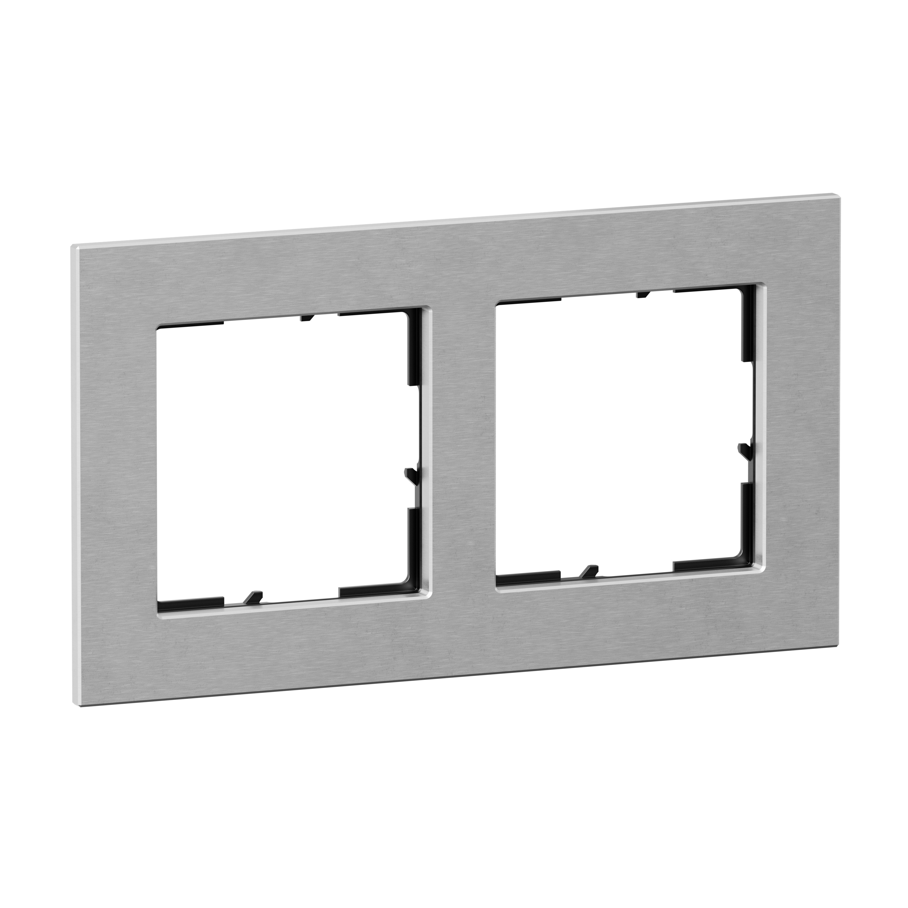 Legrand 766122 SEANO Natura 2-fach Rahmen aus Echtmaterial, aluminium eloxiert