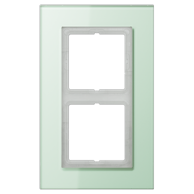 Jung LSP982GLAS Glasrahmen 2-fach, senkrechte und waagerechte Montage, Glas, LS PLUS, mattweiß