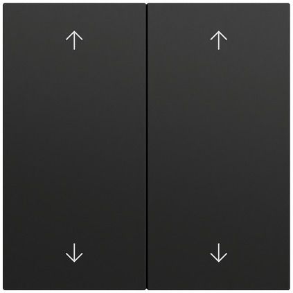 Gira 538774 Wippe 2-fach mit Pfeilsymbolen, System 70, schwarz matt (lackiert)