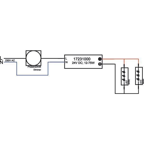 Brumberg 17231000 LED-Netzgerät 12-75 W, 24 V DC, IP20, dimmbar Phasenabschnitt