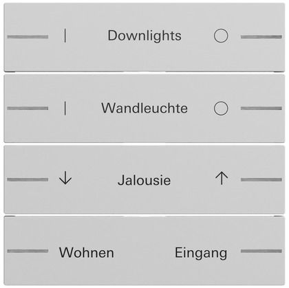 Gira 576476 Wippenset 4-fach individuell für Tastsensor 4.70, System 70, grau matt (lackiert)