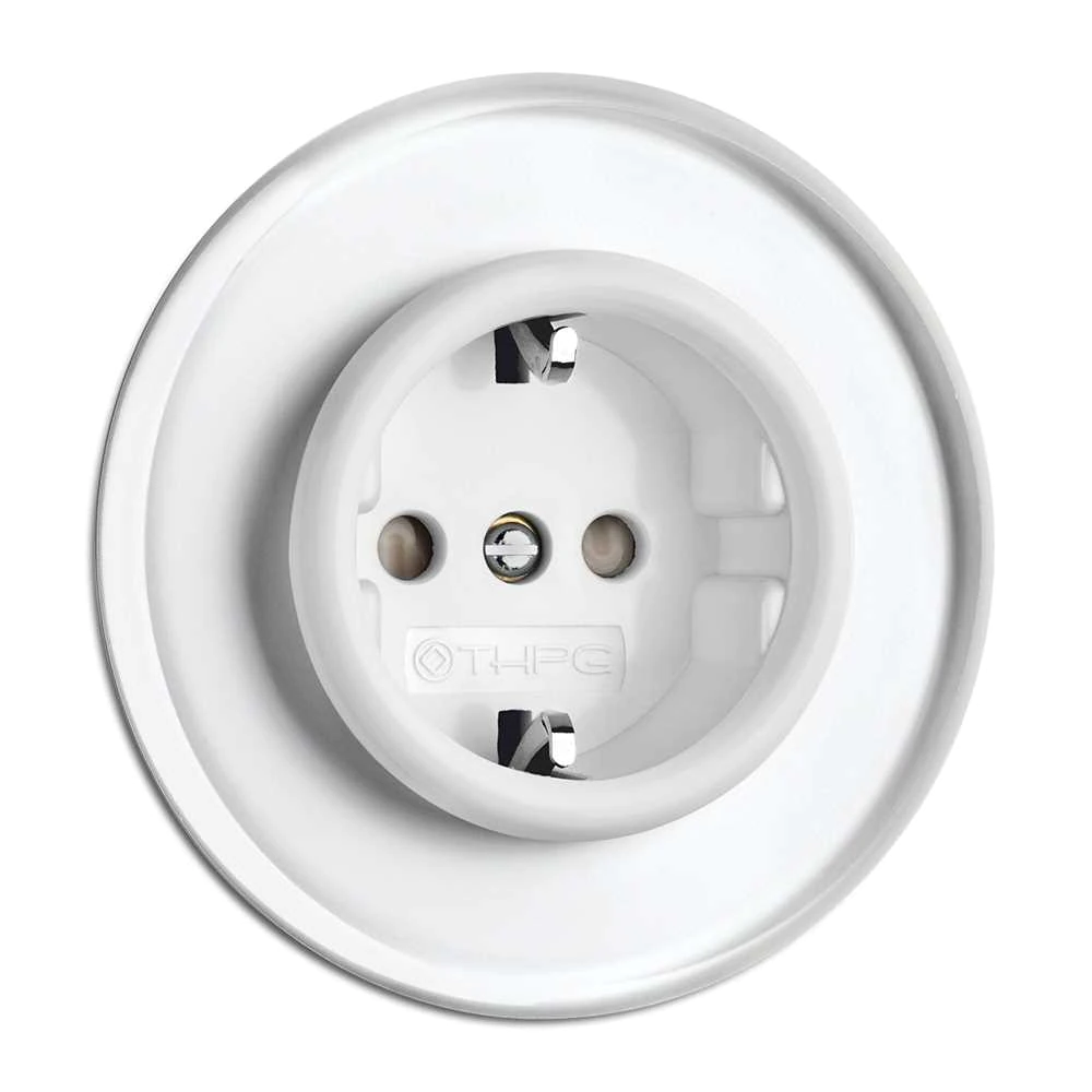 THPG 180810 Steckdose mit Shutter Duroplast, weiß