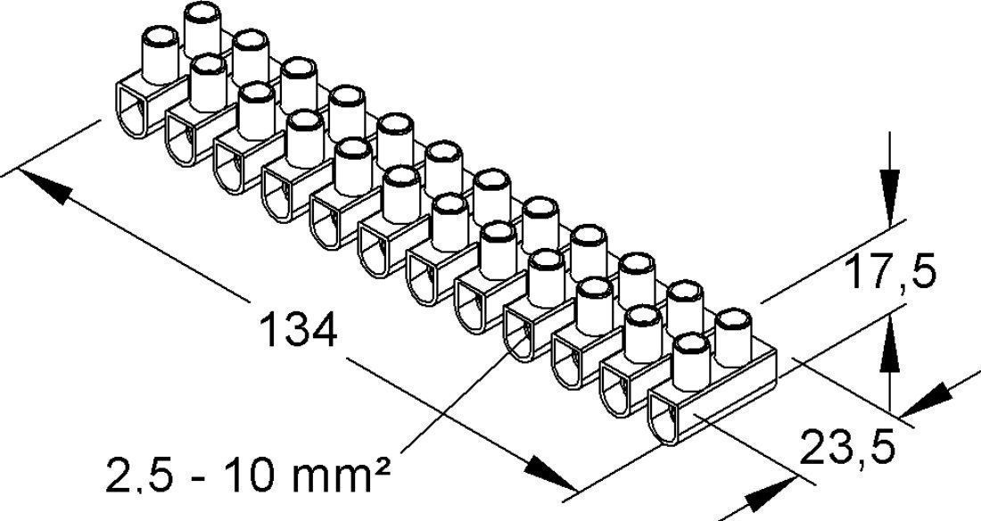 Kleinhuis 143.3 Lüsterklemme 2,5 - 10 mm², 12-polig