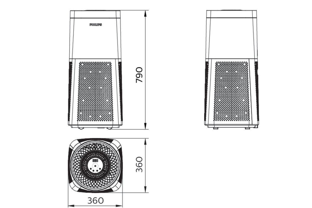 Philips UVCA200 Luftdesinfektionsgerät mobil 120W/3 Stufen