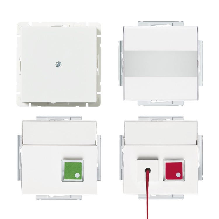 Busch-Jaeger 1510 UJ-84 Ruf-Set für Behinderten-WC, mit Akkupuffer, studioweiß glänzend, Plattform 63