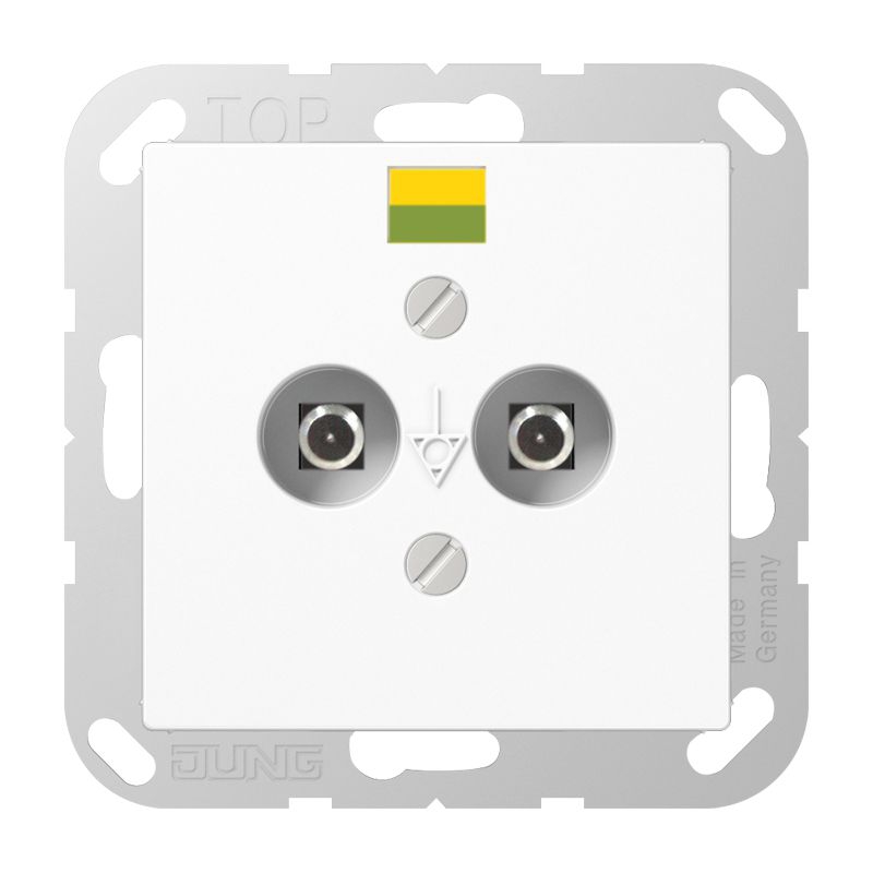 Jung SPA5652WW Potentialausgleich-Steckdose, Duroplast antimikrobiell, Serie AS, alpinweiß