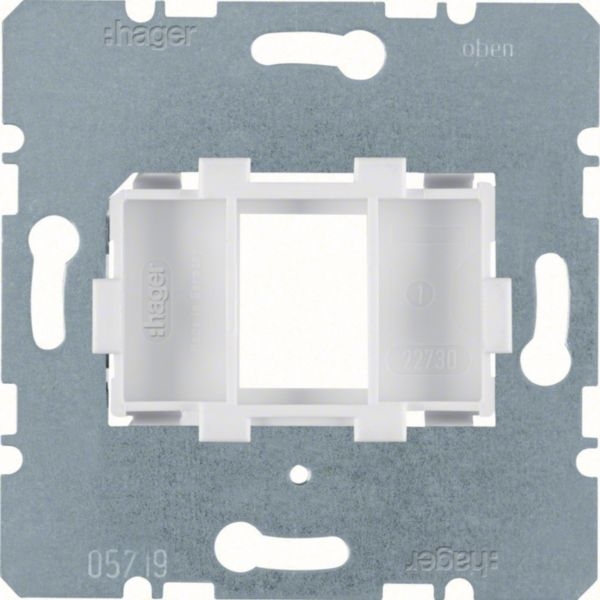 Hager WDF4612W Tragplatte mit weißer Aufnahme 1-fach für Modular Jack, Unterputz, weiß