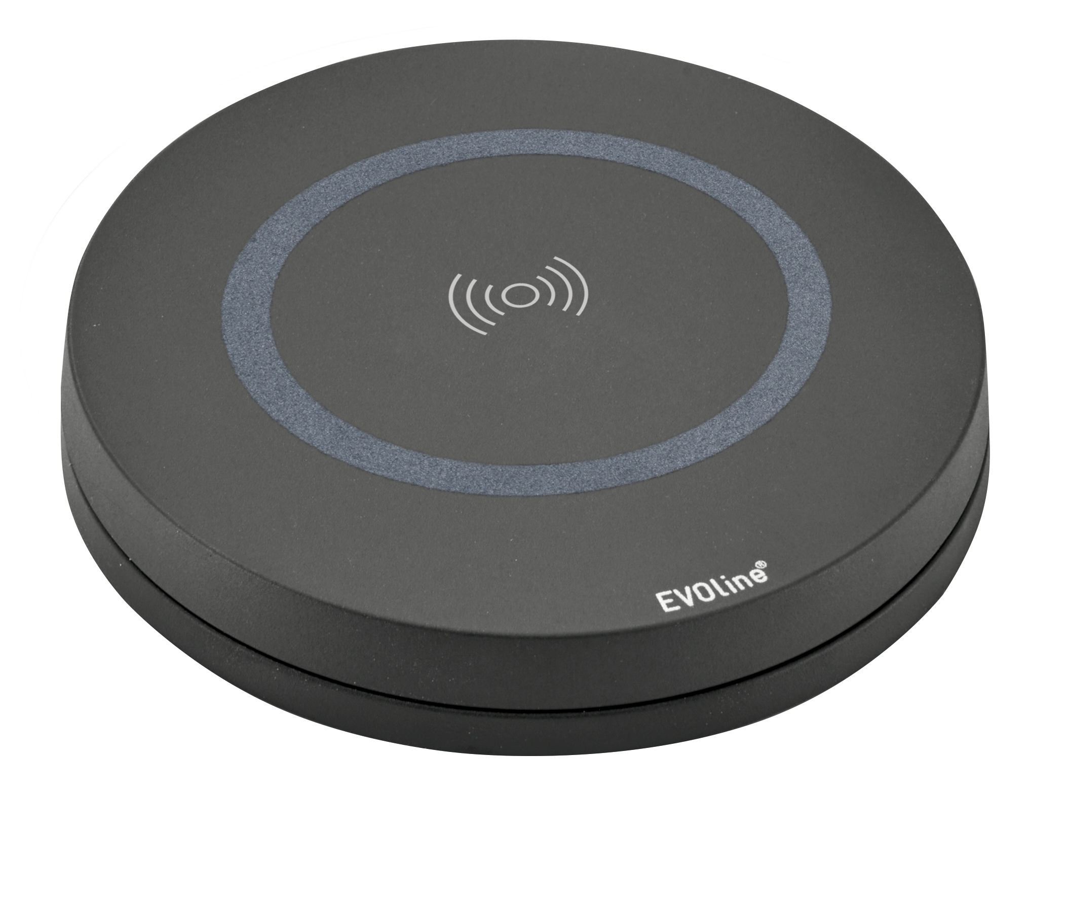 EVOline® 159909131400 Drehdeckel DisQ drahtloser Ladefunktion und Verschlussplatte für Circle80, USB C Steckernetzteil 20 W, schwarz