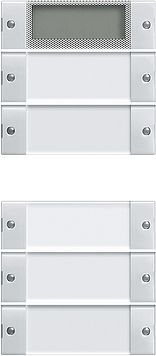 Gira 214503 Wippenset 5-fach Plus (2+3) mit Beschriftungsfeld, System 55, Klar/reinweiß glänzend