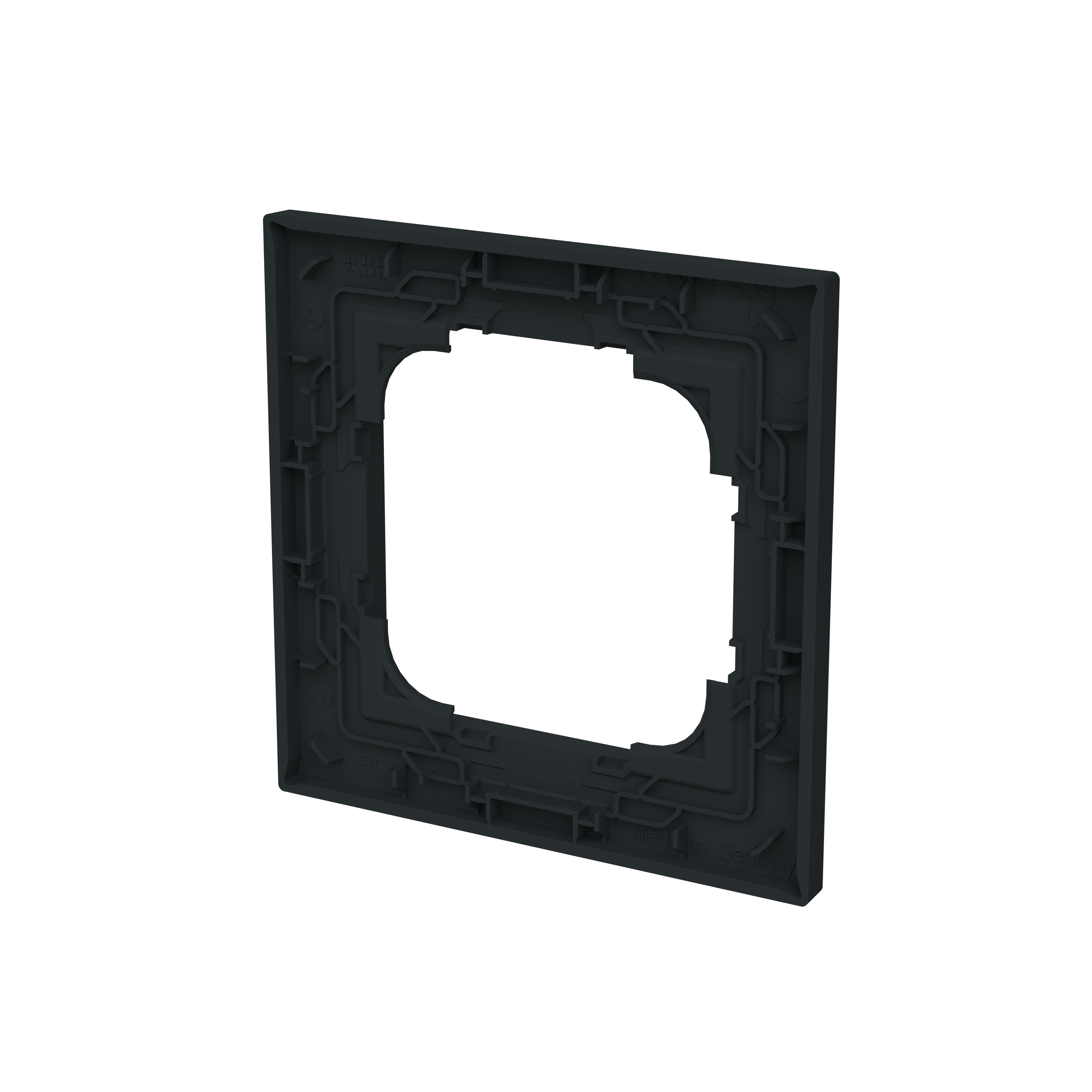 Busch-Jaeger 1721-45M Abdeckrahmen 1-fach, Busch-art linear, schwarz matt