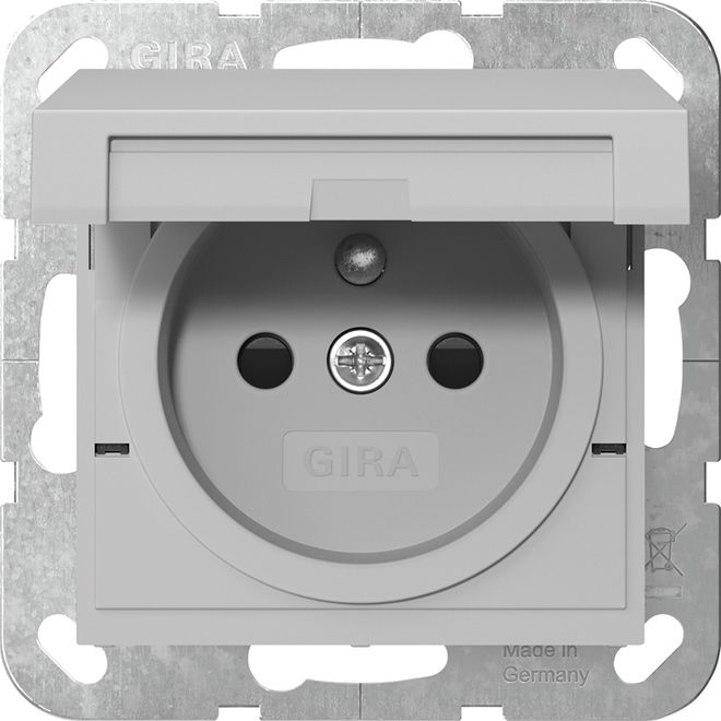 Gira 4488015 Steckdose Erdstift KD + Shutter System 55 Grau matt
