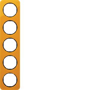 Berker 10152334 Rahmen 5-fach, R.1, Acryl orange transparent/schwarz glänzend