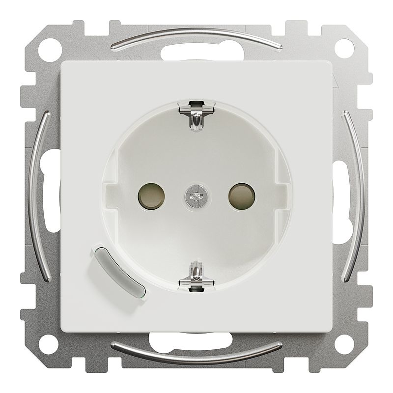 Merten MEG2380-0325 Connected Schutzkontakt-Steckdose 16A, System M, Aktivweiß glänzend, Thermoplast brillant