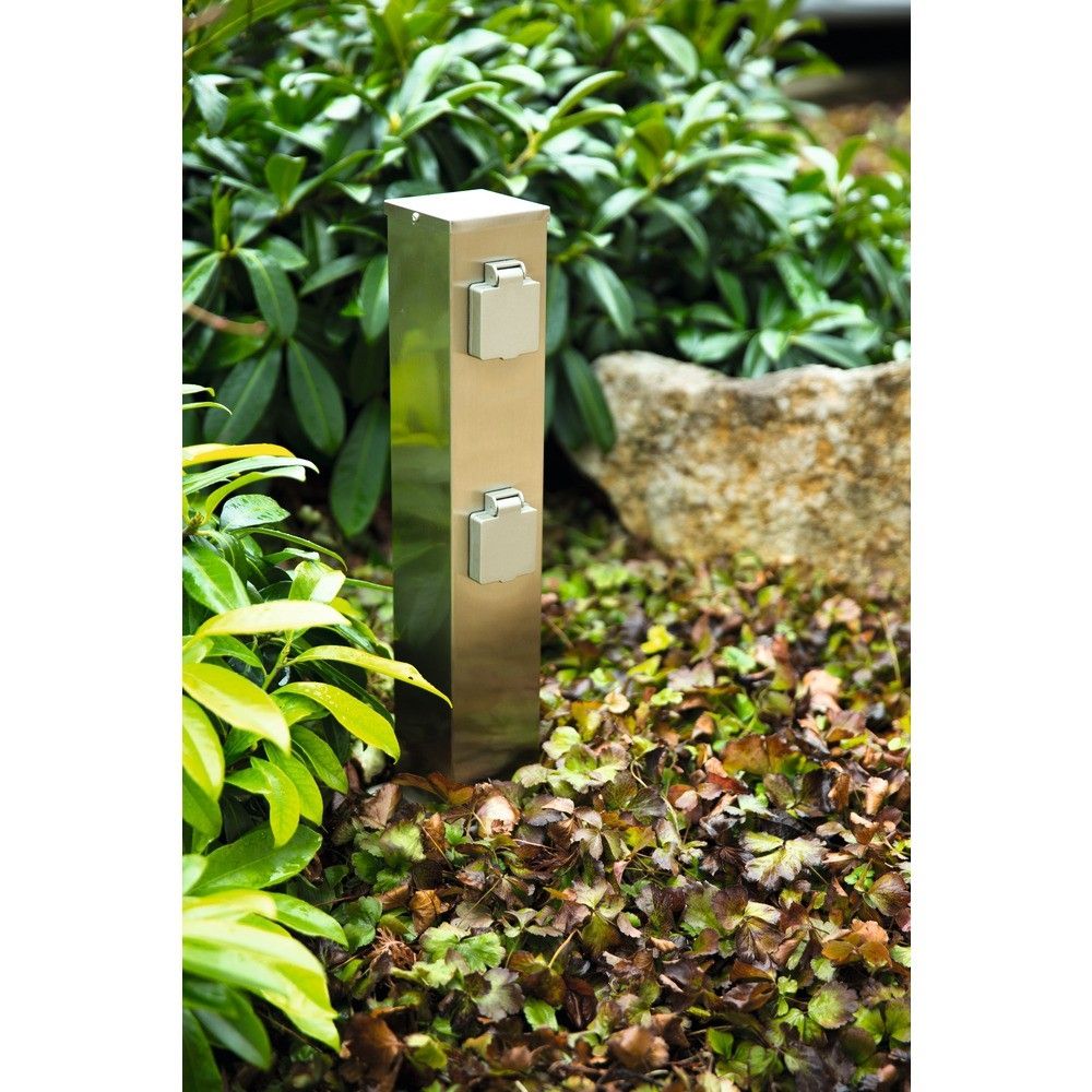 Heitronic 35461 Energieverteiler BANGKOK, 4-fach, max. 3680 W, Höhe 470 mm, edelstahl