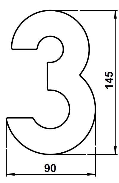Albert 690923 Edelstahl-Hausnummer "3"