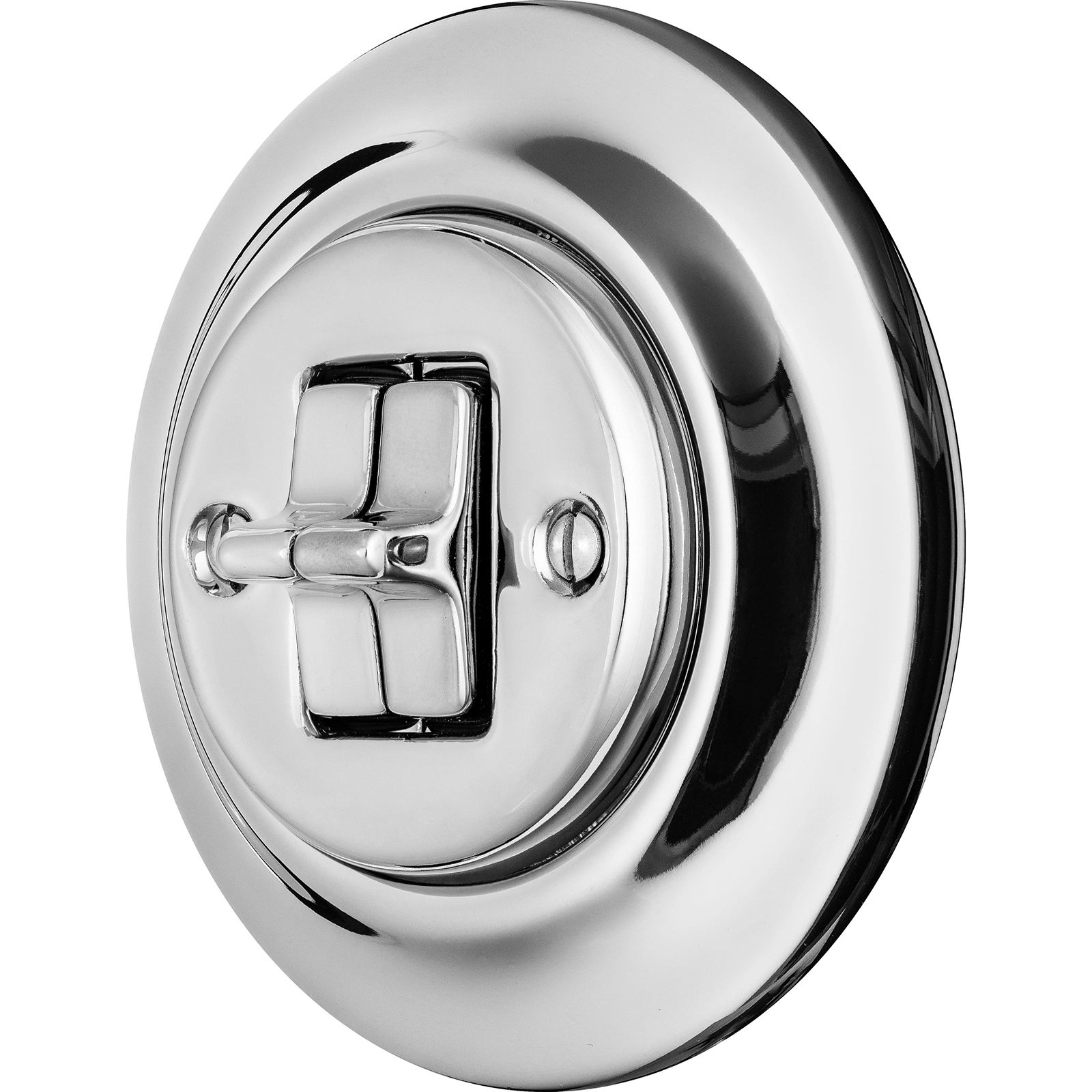Katy Paty ARGENTUM Porzellan-Kippschalter schmal 2-fach, Serie, silber