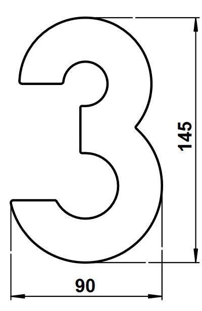Albert 690923 Edelstahl-Hausnummer "3"