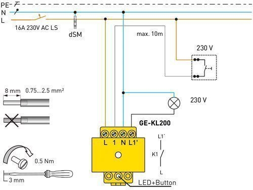 digitalSTROM GE-KL200 Licht Klemme L