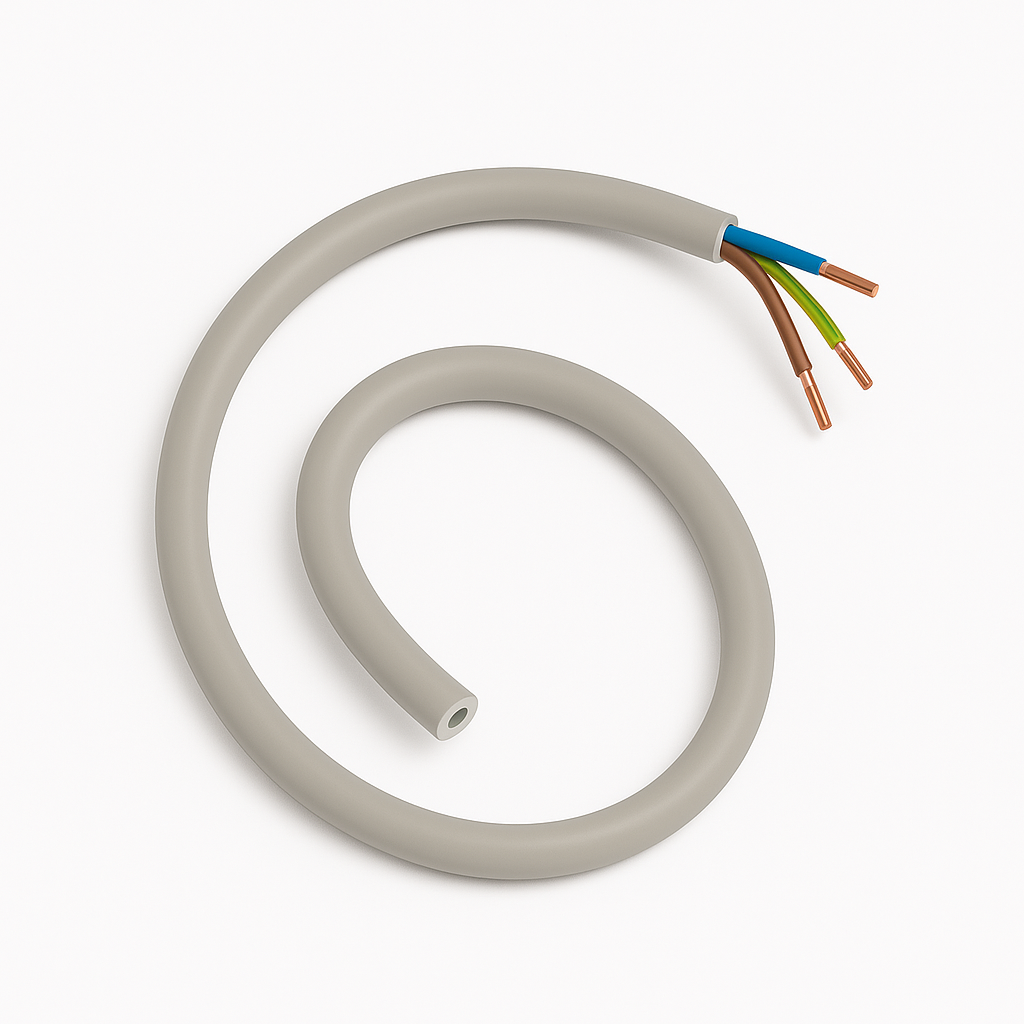 PVC-Mantelleitung NYM-J 3x4mm², Schnittware, grau