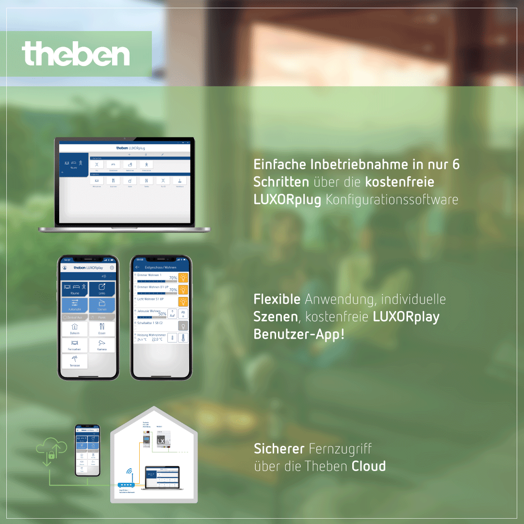 Inbetriebnahme der Theben LUXORliving Produkte – Einrichtung eines intelligenten Smart Home-Systems Inbetriebnahme von Theben LUXORliving Produkten für die Einrichtung eines Smart Home-Systems