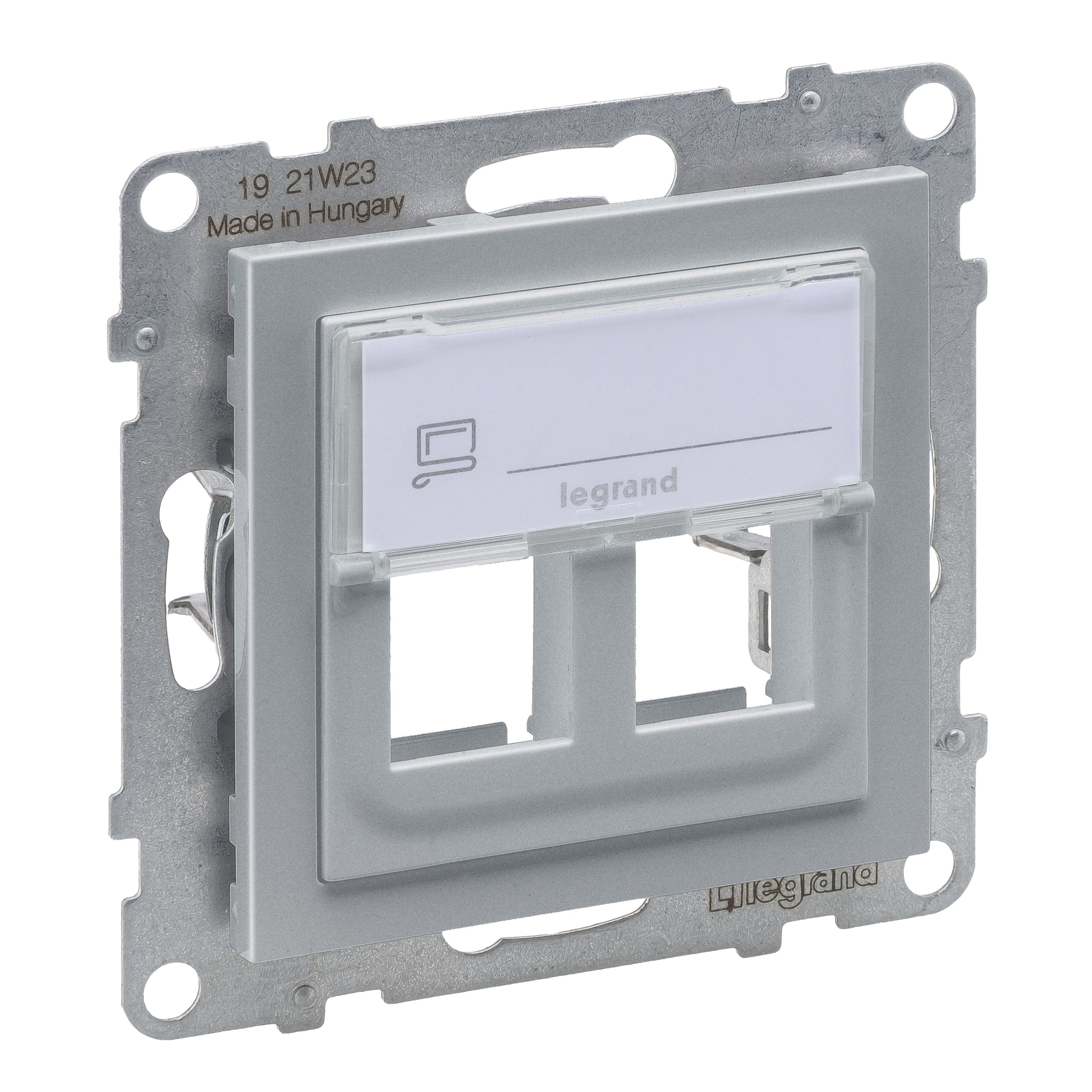 Legrand 765702 SEANO 2-fach Key-Stone-Adapter zum Einschnappen von Key-Stone-Datendosen, aluminium lackiert