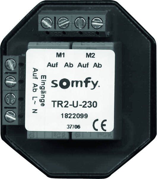 Somfy 1822099 TR2-U-230 Trennrelais für 2 Antriebe, Unterputz