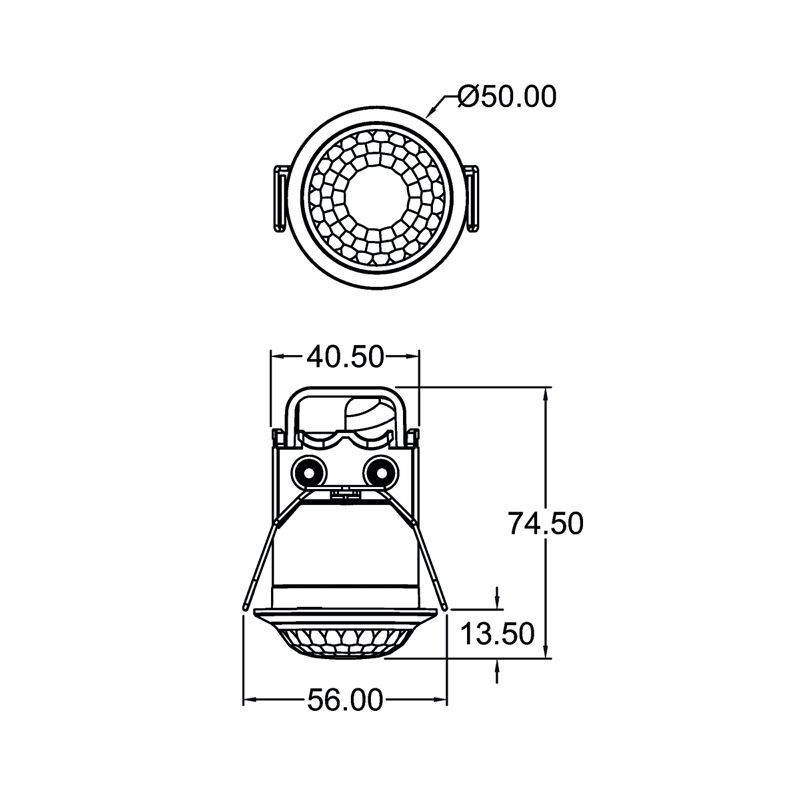 Theben 1030202 PIRA T6 Mini Bewegungsmelder (PIR) für den Deckeneinbau im Innenbereich, 1 Kanal Licht, Erfassungsbereich rund 360°, Durchmesser 6 m, permanente Lichtmessung, 200 W LED